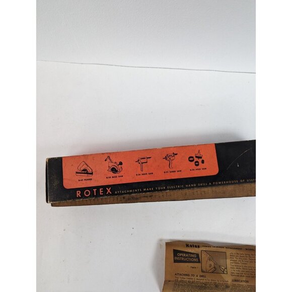 Vtg Rotex Hedge Trimmer Attachment For Electric Drill, Box & Inst - Picture 5 of 12